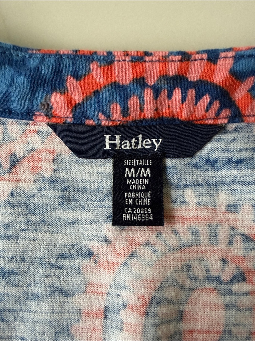 HATLEY dress size M blue orange cotton shortsleeve - Picture 4 of 6